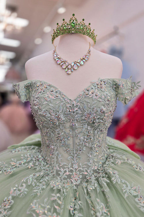 Off Shoulder Corset Ball Gown by Bella Princess PQ1060