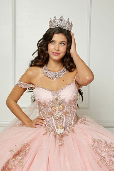 Off Shoulder Corset Ball Gown by Bella Princess PQ1061