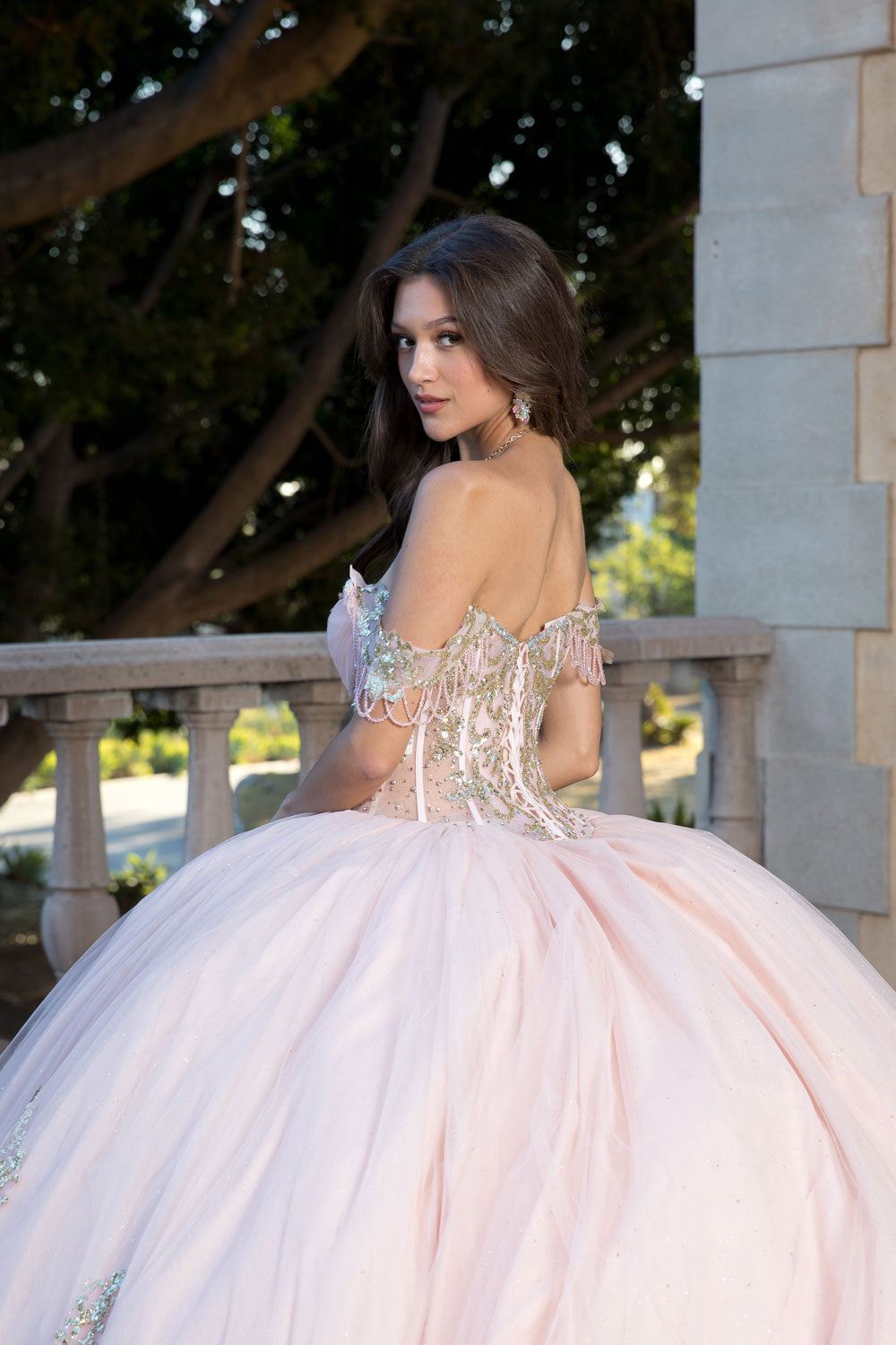 Off Shoulder Long Sleeve Ball Gown by Bella Princess PQ1065
