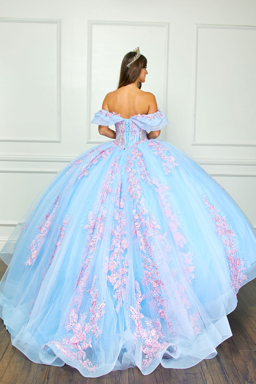 Two Tone Off Shoulder Ball Gown by Bella Princess PQ1067