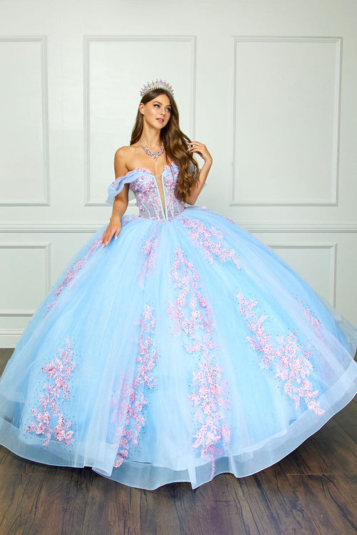 Two Tone Off Shoulder Ball Gown by Bella Princess PQ1067