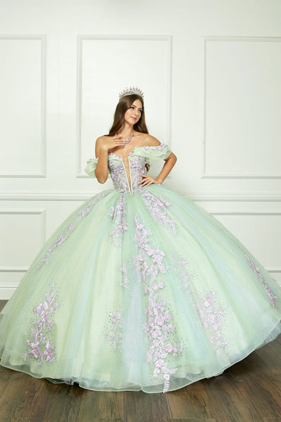 Two Tone Off Shoulder Ball Gown by Bella Princess PQ1067