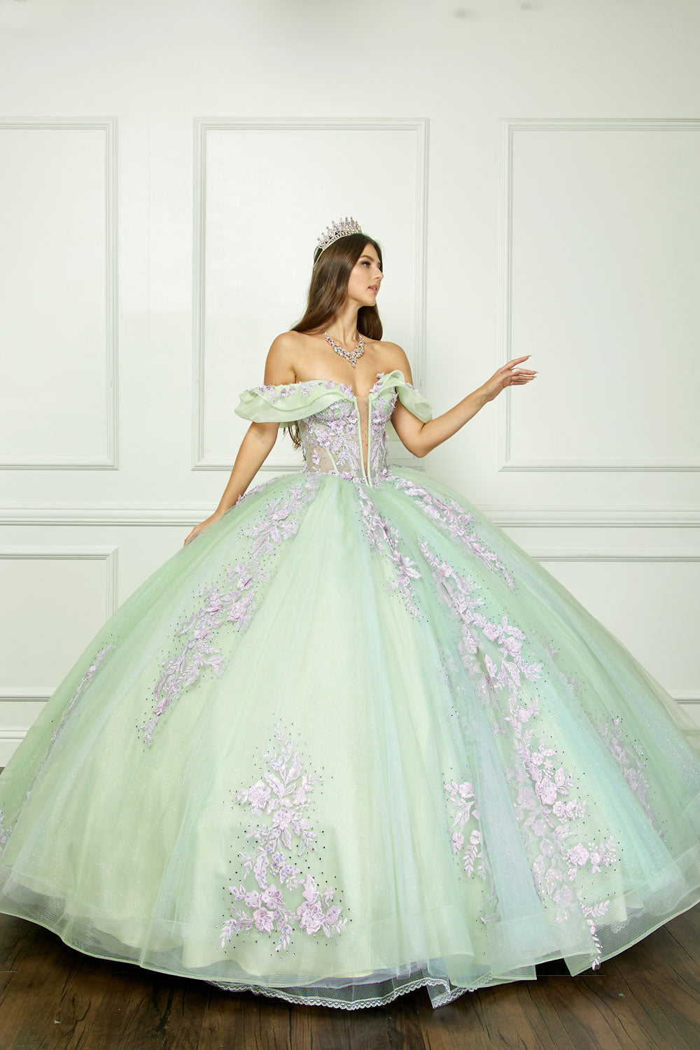 Two Tone Off Shoulder Ball Gown by Bella Princess PQ1067