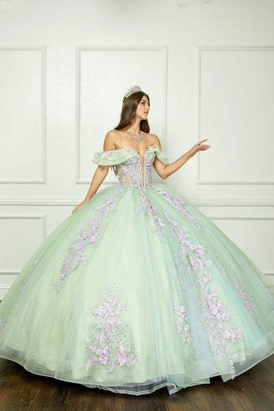 Two Tone Off Shoulder Ball Gown by Bella Princess PQ1067