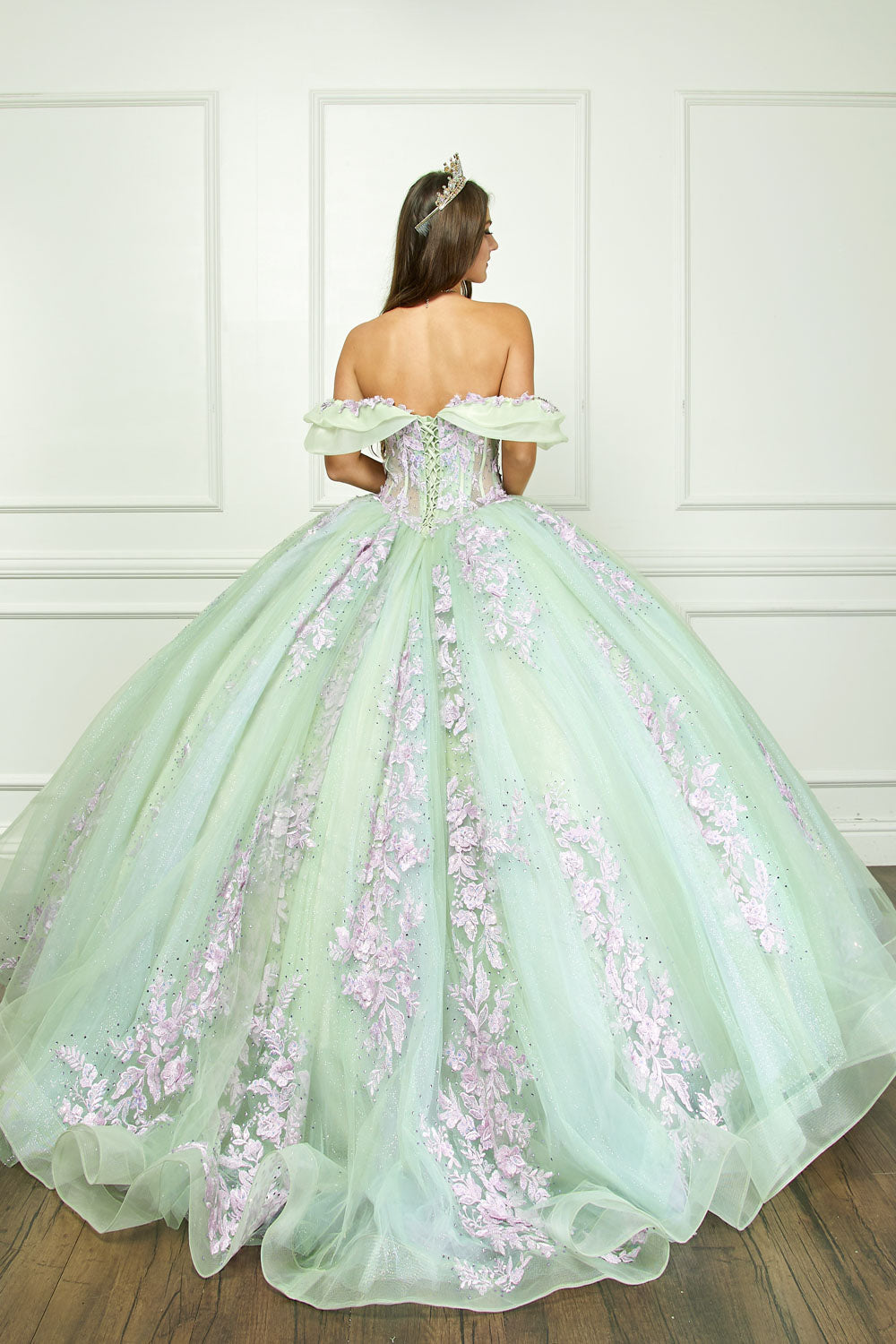 Two Tone Off Shoulder Ball Gown by Bella Princess PQ1067