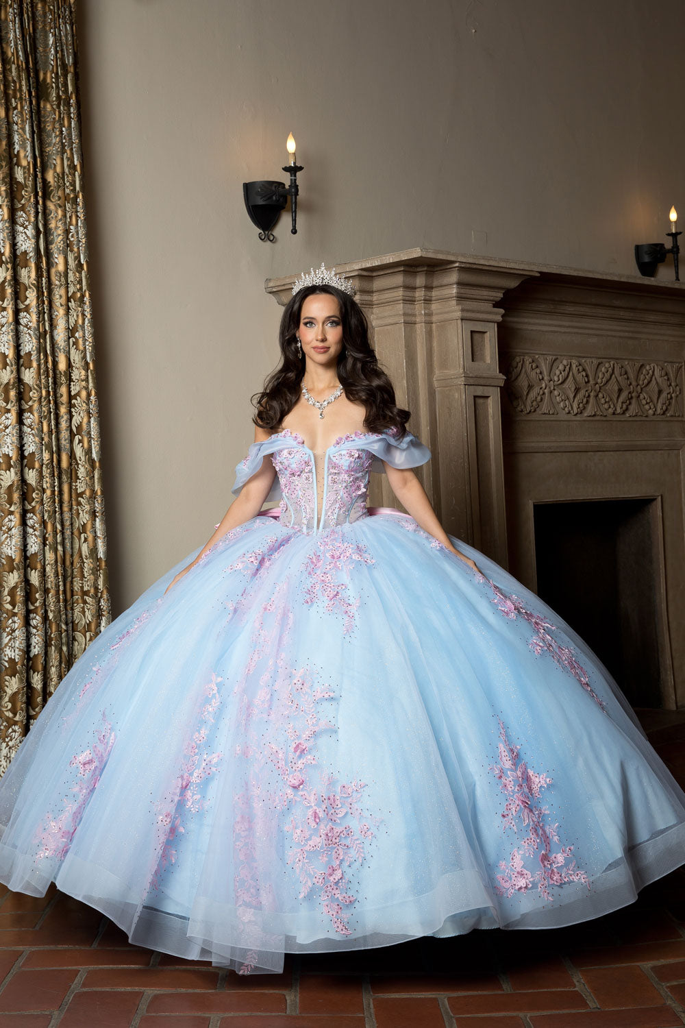 Two Tone Off Shoulder Ball Gown by Bella Princess PQ1067