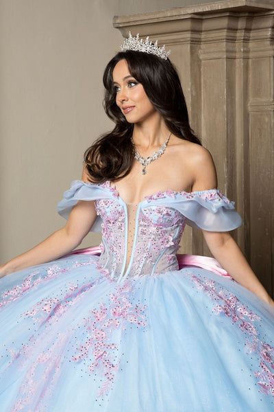 Two Tone Off Shoulder Ball Gown by Bella Princess PQ1067