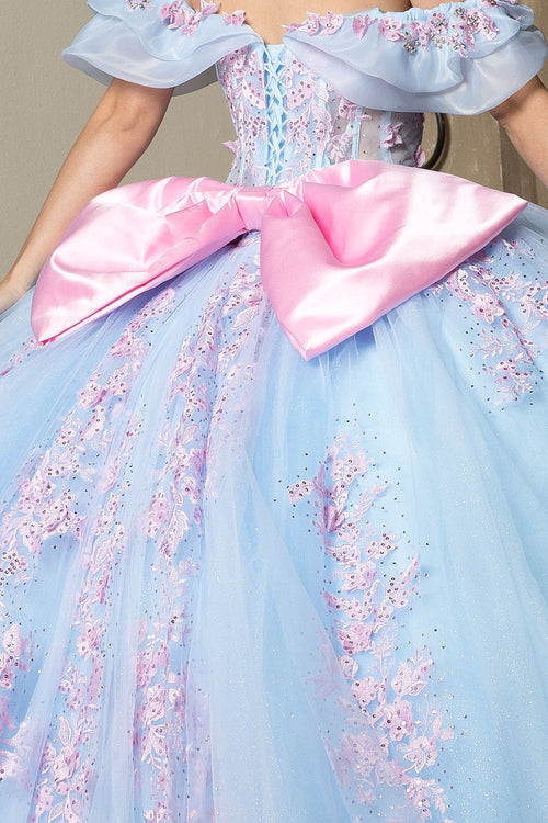 Two Tone Off Shoulder Ball Gown by Bella Princess PQ1067