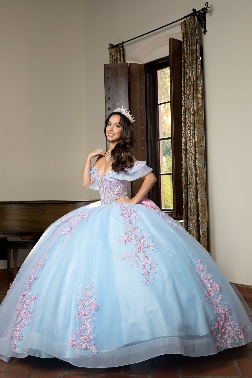 Two Tone Off Shoulder Ball Gown by Bella Princess PQ1067
