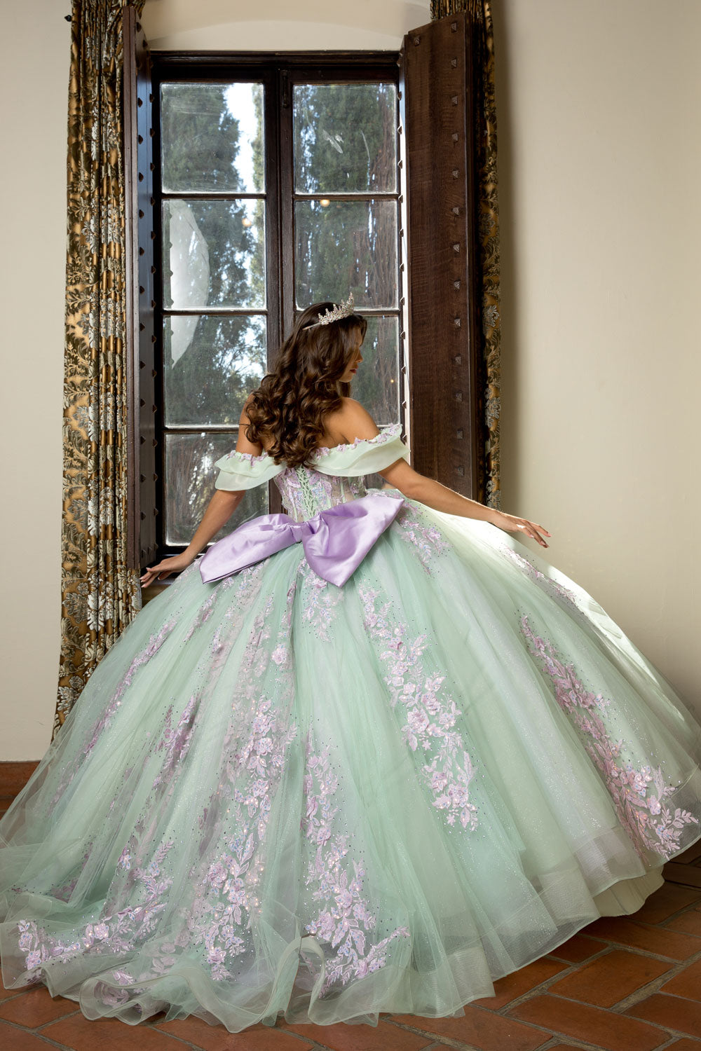 Two Tone Off Shoulder Ball Gown by Bella Princess PQ1067