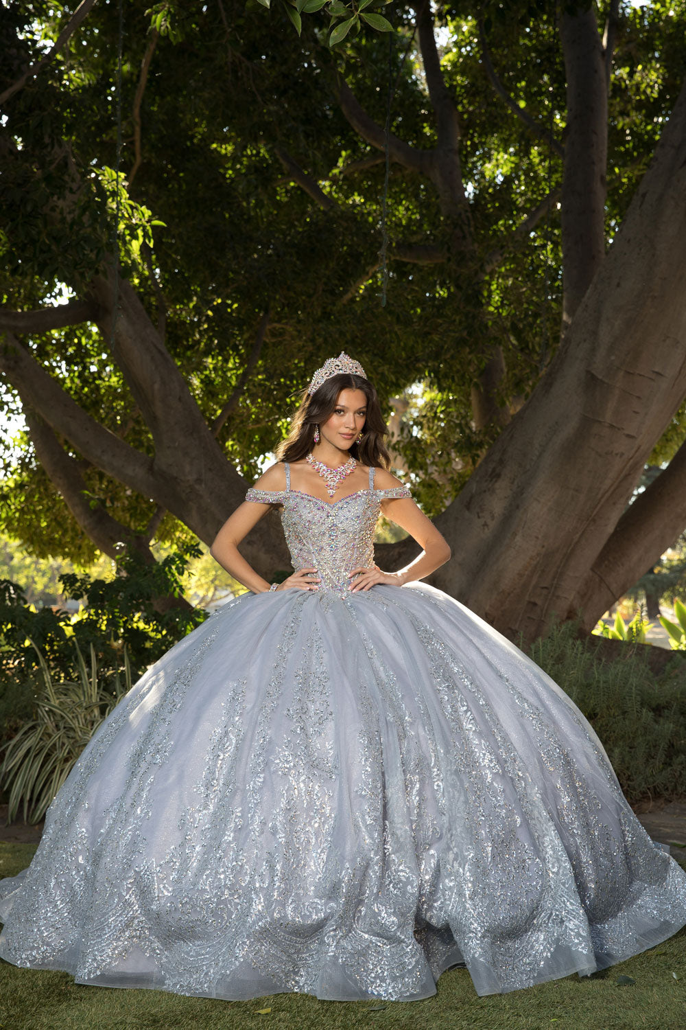 Cold Shoulder Ball Gown by Bella Princess PQ1077