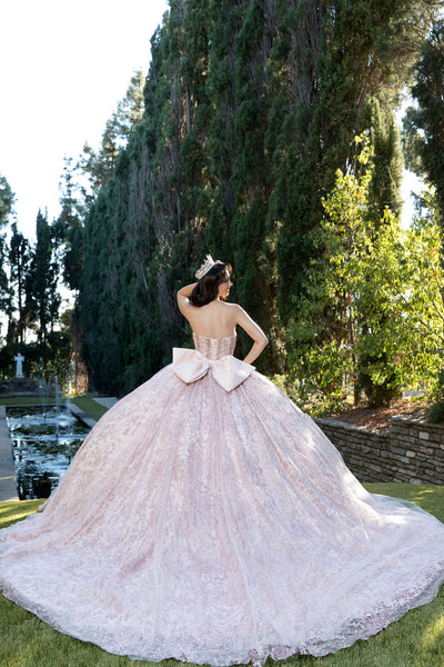 Strapless Bow Ball Gown by Bella Princess PQ1080