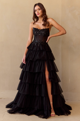 Formal Dress Sweetheart Beaded Sequin Prom Gown By Amelia Couture 9053