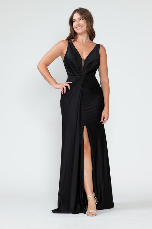 Vestido de dama de honor con escote en V, corte imperio y fruncido, de Lenovia 5319 (Nueva colección)