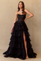 Vestido formal de fiesta con escote corazón y lentejuelas de Amelia Couture 9053