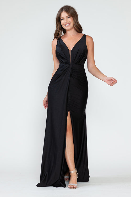 Vestido de dama de honor con escote en V, corte imperio y fruncido, de Lenovia 5319 (Nueva colección)
