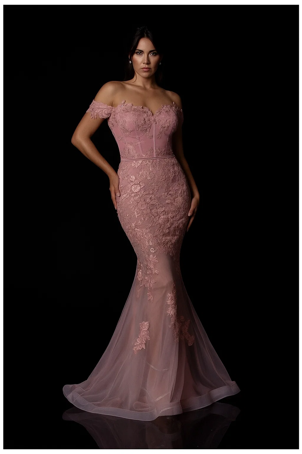 Terani Couture 2012P1471 Prom Red Carpet Off-Shoulder Long Formal Premium Dress