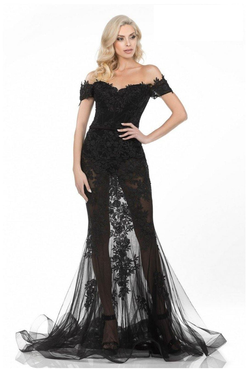 Terani Couture 2012P1471 Prom Red Carpet Off-Shoulder Long Formal Premium Dress