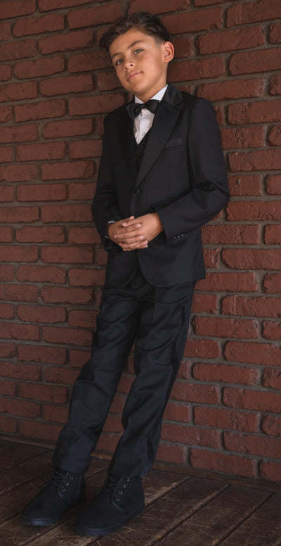 Boys Black Tuxedo Set