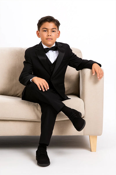 Boys Black Tuxedo Set