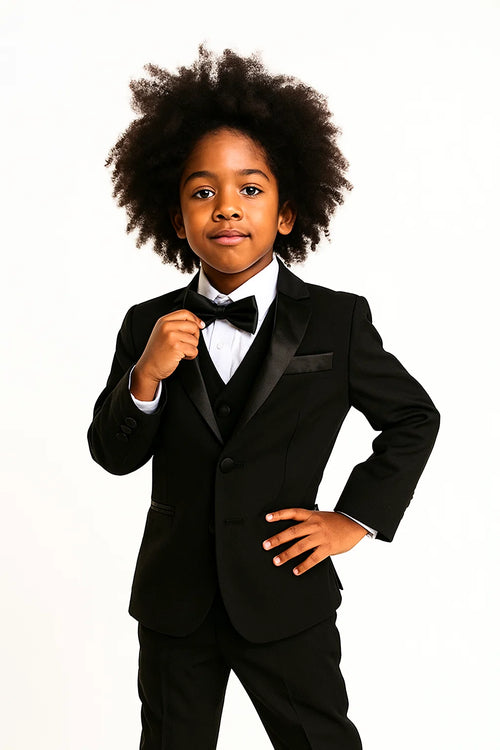 Boys Black Tuxedo Set