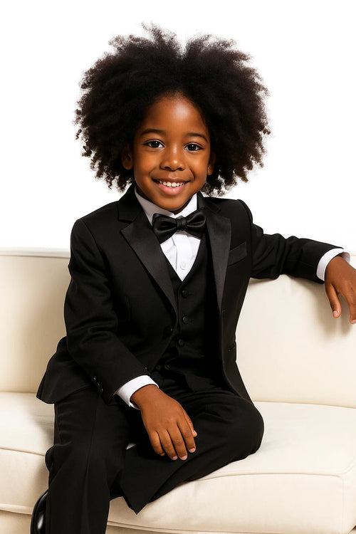 Boys Black Tuxedo Set