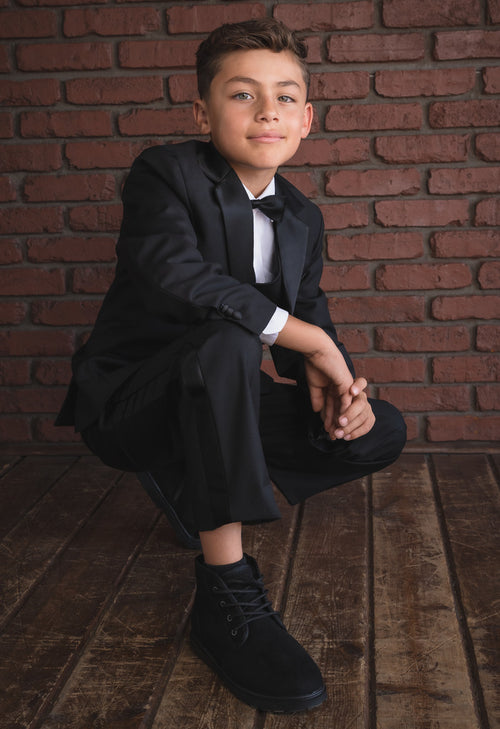 Boys Black Tuxedo Set