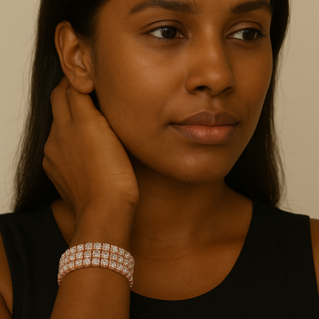 Rose Gold Rhinestone Stretch Bracelet Accessories B-1058