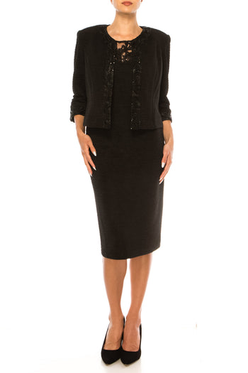 Brianna Milay 28119 Illusion Sweetheart Sequin Trim Sheath Dress with Cropped Jacket