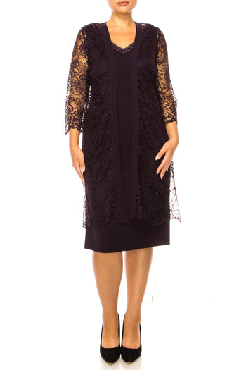 Brianna Milay 2-Piece Lace & Beaded Jacket Dress