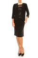 Brianna Milay Embroidered Sequin Mesh Jacket Dress