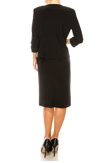 Brianna Milay 28260X Floral Paisley Sequin Mesh Sheath Dress with Collarless Jacket