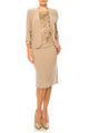 Brianna Milay Embroidered Sequin Mesh Jacket Dress