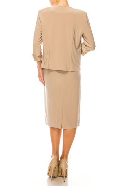 Brianna Milay Embroidered Sequin Mesh Jacket Dress