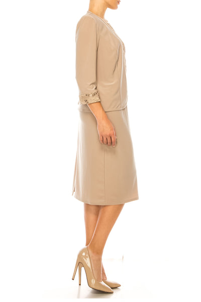 Brianna Milay Embroidered Sequin Mesh Jacket Dress