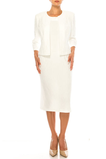 Brianna Milay 28802 Floral Sequin Embroidered Sheath Dress with 3/4 Sleeve Jacket