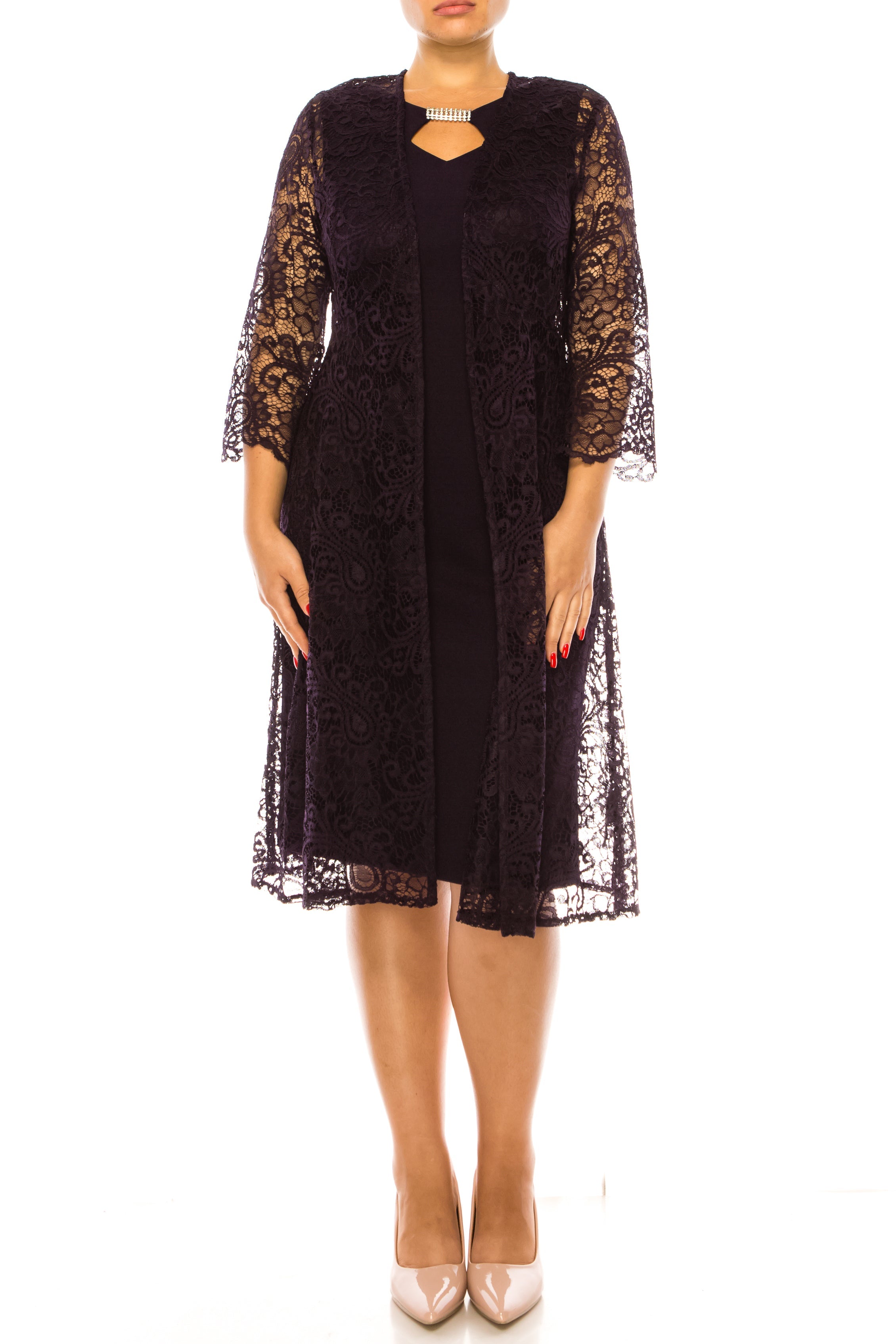 lace sheath dress with jacket Embroidered Lace Sheath Dress with Jacket