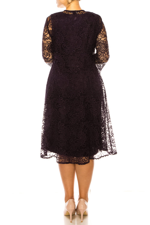 Brianna Milay 2-Piece Lace Duster Jacket Dress