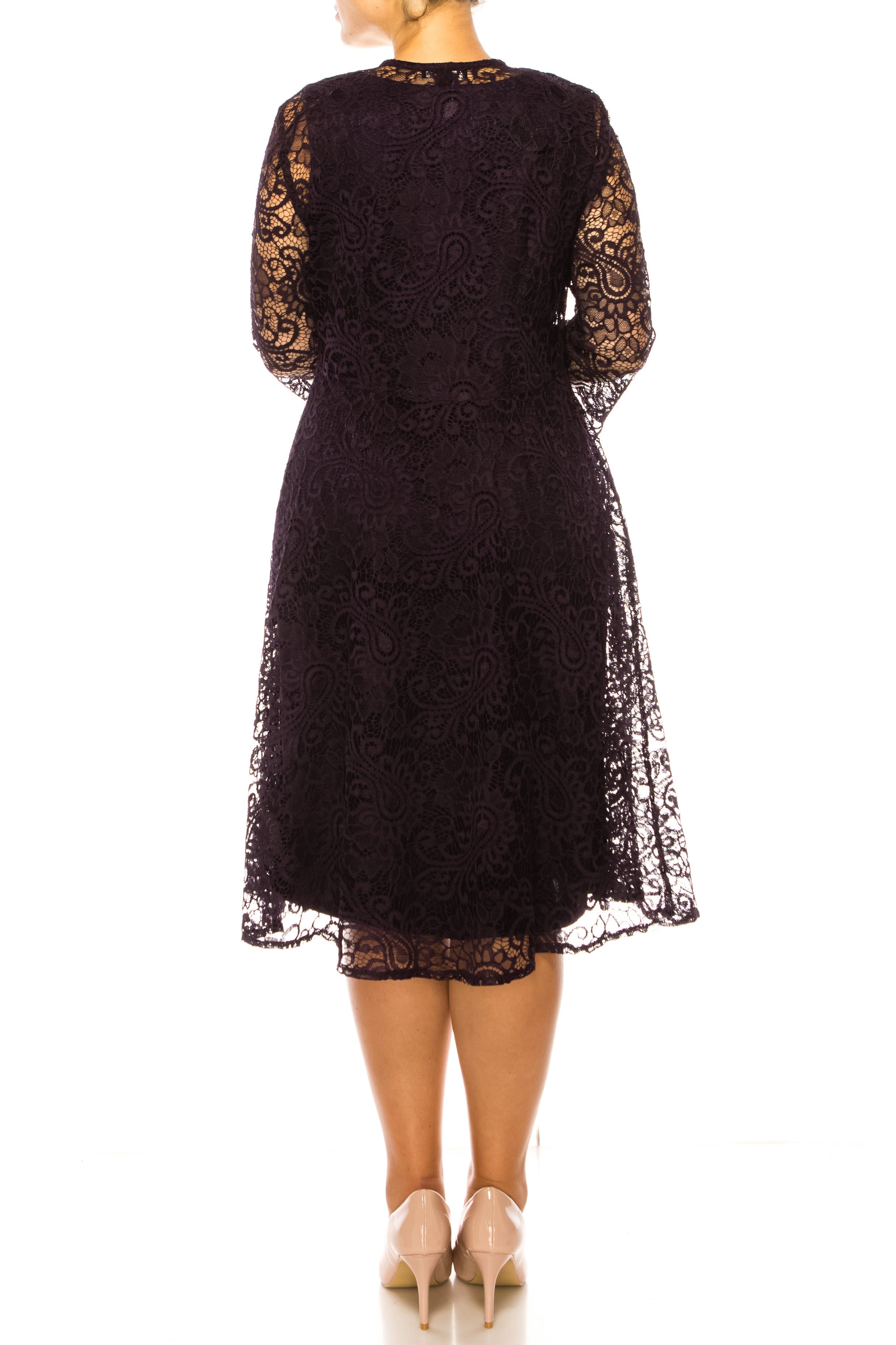 Brianna Milay 28907 Rhinestone Keyhole Sheath Dress with Lace Duster Jacket
