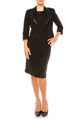 Brianna Milay Sequin Trim 3/4 Sleeve Jacket Dress