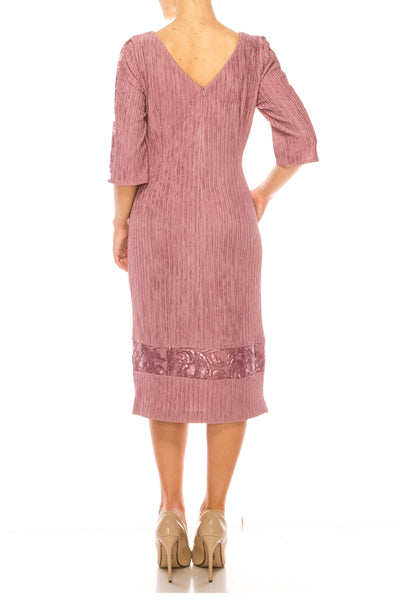 Brianna Milay 3/4 Sleeve Embroidered Sequin Dress