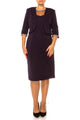 Brianna Milay Bejeweled Neck Metallic Jacket Dress
