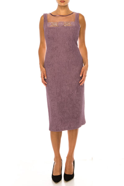 Brianna Milay 4166 Floral Beaded Mesh Sleeve Sheath Dress with Bolero Jacket
