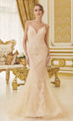 Long Champagne Mermaid Formal Dress C1108