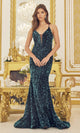 Vestido de fiesta largo con lentejuelas y elegante espalda con cordones