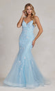 Sparkling Floral Sequin Mermaid Gown with Flattering V-Neck