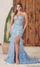 Nox Anabel C1119 Feathered Skirt Shimmer Evening Gown with Open Back