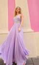 Vestido de fiesta largo en forma de A en tonos pastel C1462