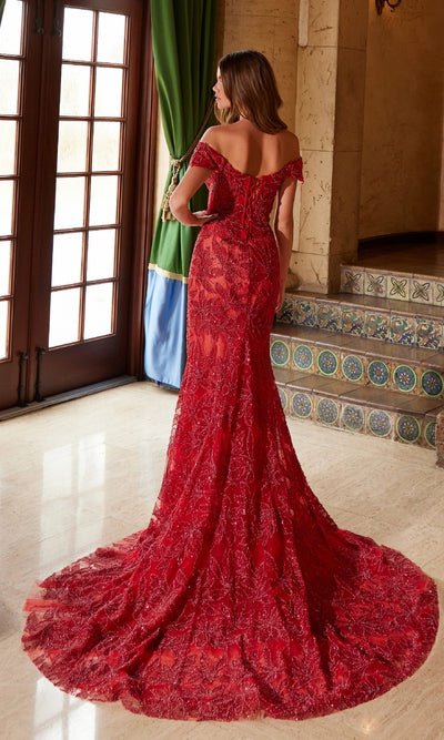 Nox Anabel C1600 Stunning Lace-Up Beaded Prom Gown