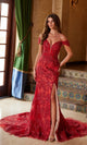 Nox Anabel C1600 Stunning Lace-Up Beaded Prom Gown